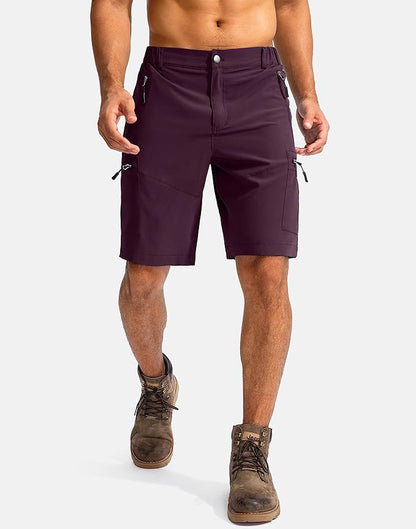 Pudolla Men's Hiking Cargo Shorts 9" Lightweight Outdoor Work Shorts for Men Travel Golf Camping