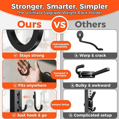 J Hooks for Squat Rack,Squat Rack Attachments for Home Gym Storage,Portale Power Rack Accessories
