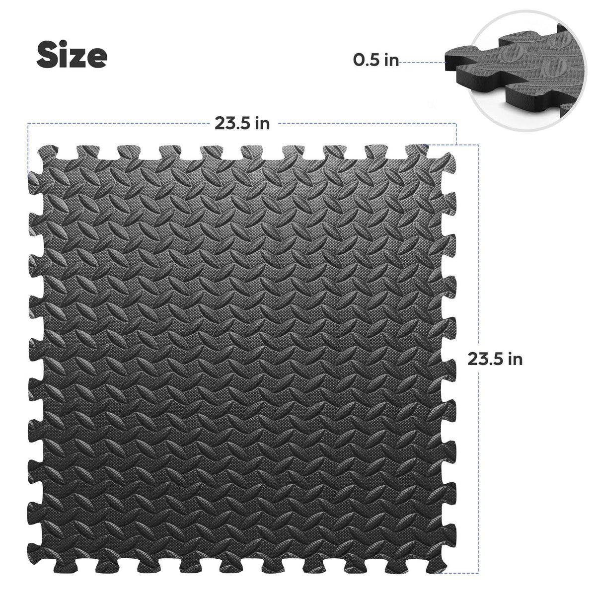 12 Pack 48 sqft Home Gym Mat, Puzzle Exercise Mat, EVA Interlocking Foam Floor Tiles for Home