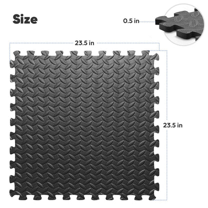 12 Pack 48 sqft Home Gym Mat, Puzzle Exercise Mat, EVA Interlocking Foam Floor Tiles for Home