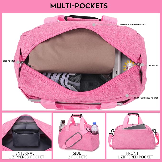 14 inch Small Gym Bag for Women & Men, Mini Duffel Bag for Travel Sports Lightweight Carry On Bag