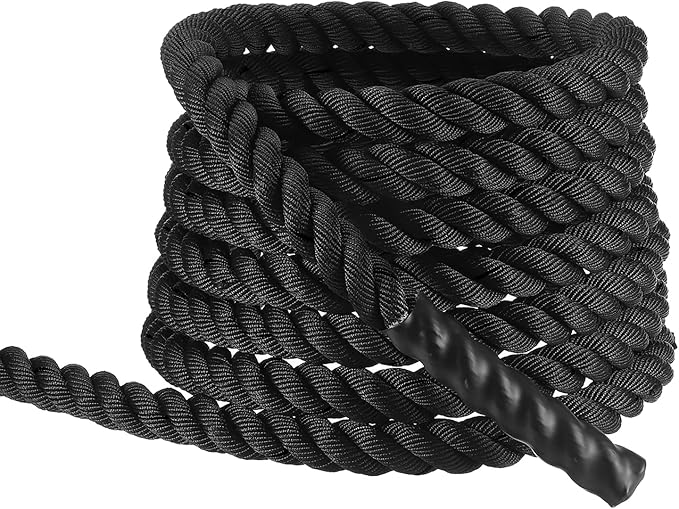 MECCANIXITY Battle Rope 30ft x 1.5 Inch Polyester Workout Rope Heavy Fitness Exercise Rope for