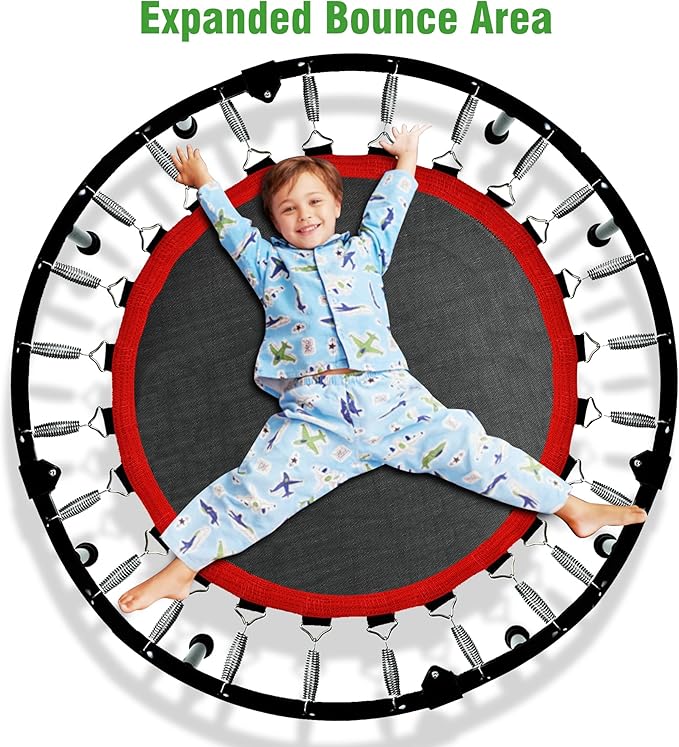 450 LBS Foldable Mini Trampoline for Adults & Kids 40" Rebounder Trampoline with Adjustable Foam