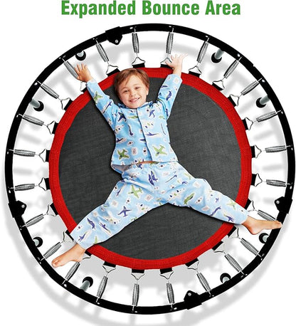 450 LBS Foldable Mini Trampoline for Adults & Kids 40" Rebounder Trampoline with Adjustable Foam