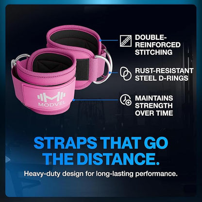 Modvel Gym Ankle Strap for Cable Machines ??Glute & Leg Kickback Ankle Straps for Gym Workouts