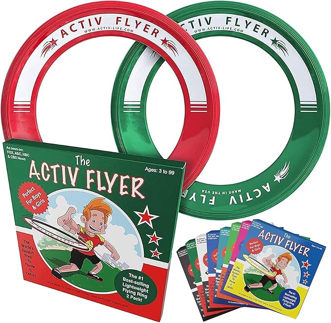Activ Life Kid’s Flying Rings (2 Pack) They Fly Straight & Don’t Hurt, 80% Lighter Than Standard