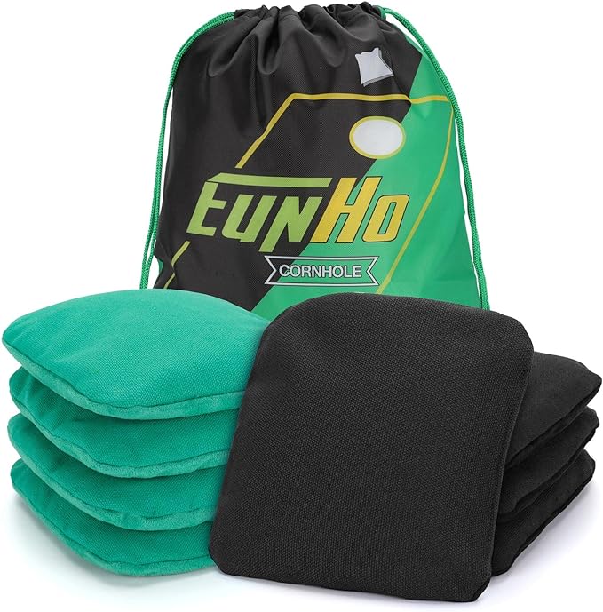 EunHo Dual Sided Cornhole Bags Regulation Set of 8 Professional Cornhole Bean Bags Slick and Stick