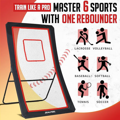 Lacrosse Rebounder, 4x7FT/4x6FT Lacrosse Rebound for Backyard with 5 Rebound Angles, Target Strip