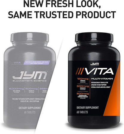 JYM Supplement Science Vita JYM Sports Multivitamin & Mineral Support, Vitamin A, C, B6, B12, E, K
