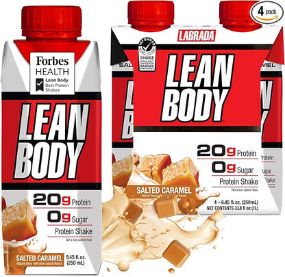 Lean Body Ready-to-Drink Salted Caramel Protein Shake, 20g Protein, Whey Blend, 0 Sugar, Gluten
