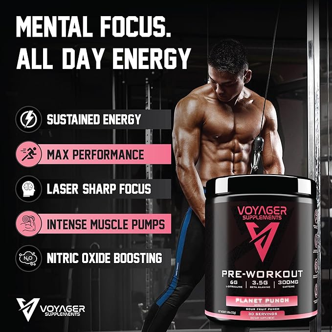 Voyager Pre-Workout Planet Punch ??Creatine-Free Powder w/L-Citrulline, Beta-Alanine, Caffeine