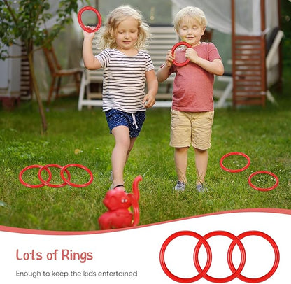 Meooeck 48 Pieces Plastic Ring Toss Rings 2.9 Inch Red Bottles Ring Toss Carnival Games for Adult