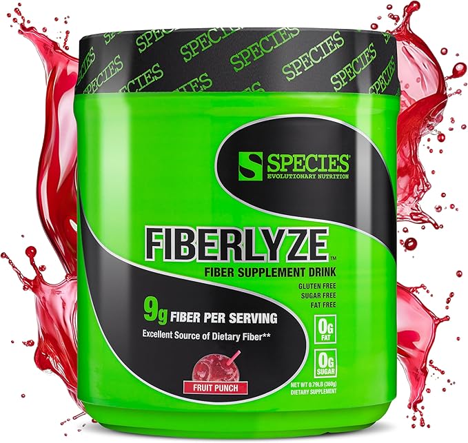 Species Nutrition Fiberlyze Fiber Supplement, Psyllium Based Soluble & Insoluble Fiber Powder for