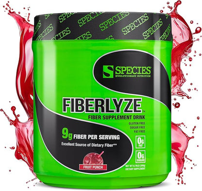 Species Nutrition Fiberlyze Fiber Supplement, Psyllium Based Soluble & Insoluble Fiber Powder for