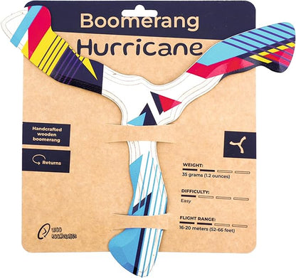 Wooden Boomerang Hurricane v2 | Handcrafted Returning Boomerang | Easy-to-Throw Design for
