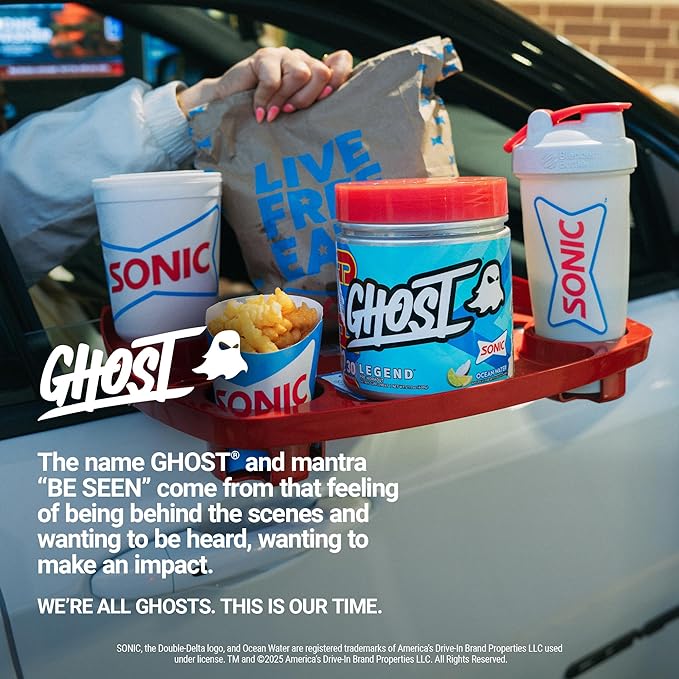GHOST Legend Pre-Workout Powder, Sonic Ocean Water - 30 Servings ??Pre-Workout for Men & Women with