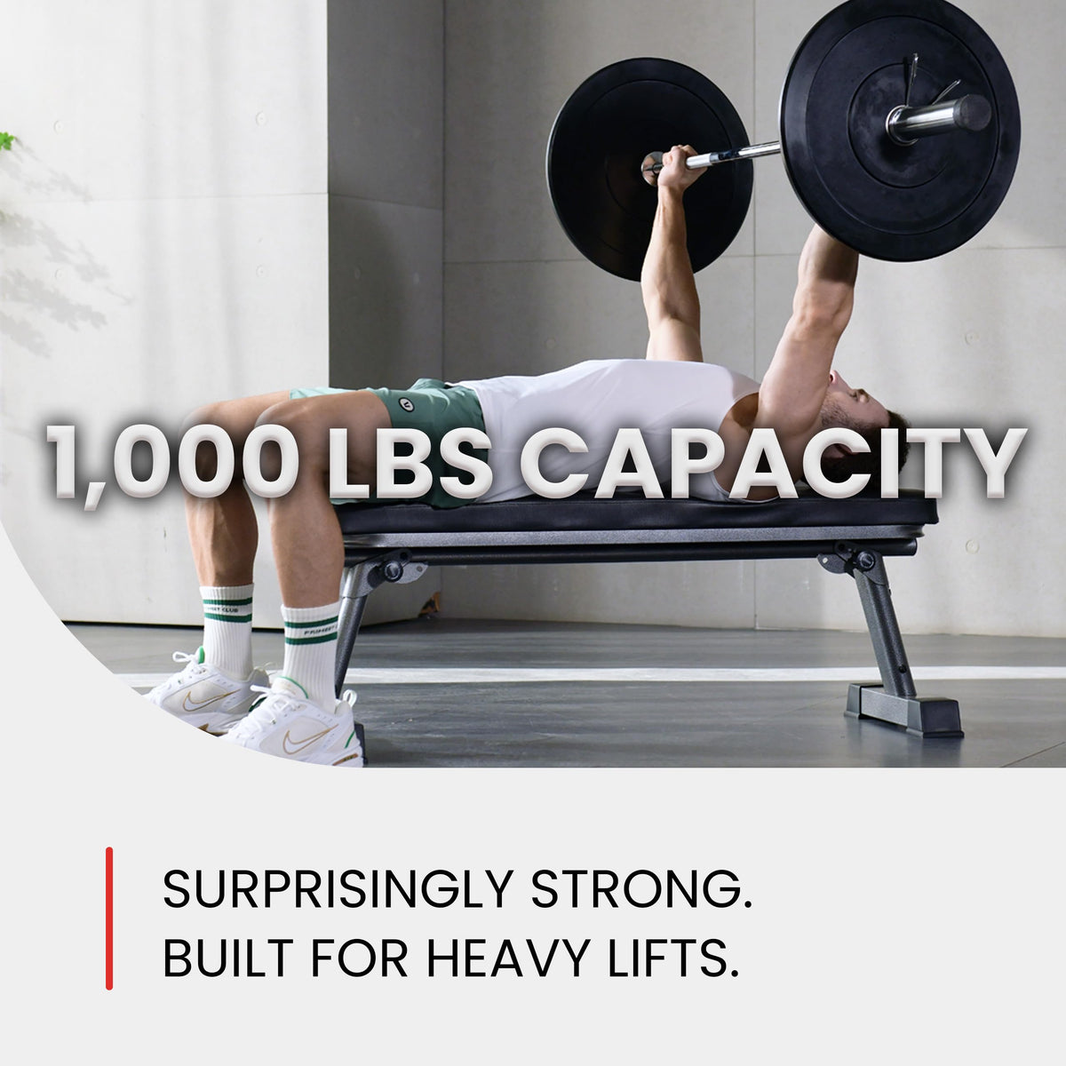 Finer Form Gym Quality Foldable Flat Bench for Multi-Purpose Weight Training and Ab Exercises