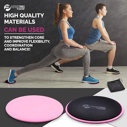 Core Sliders for Working Out - Exercise Sliders Fitness, Stability, Ab, Legs & Full Body (Set of 2)