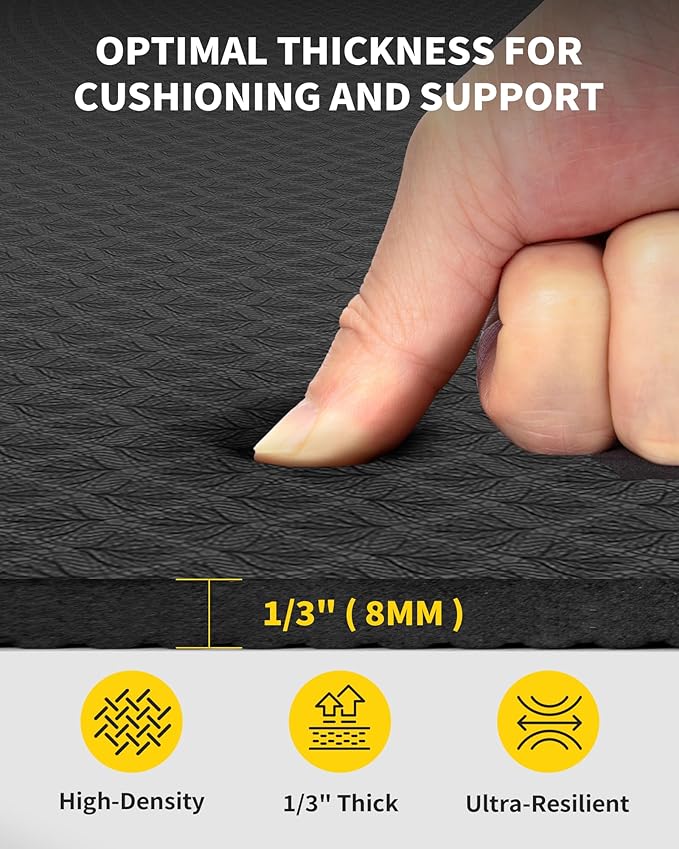 CAMBIVO Large Yoga Mat (6'x 4'), Extra Wide Workout Mat for Men and Women, Yoga Mat Thick 1/3 &1/4