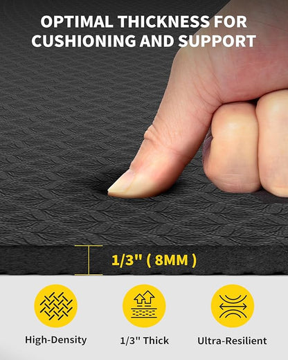 CAMBIVO Large Yoga Mat (6'x 4'), Extra Wide Workout Mat for Men and Women, Yoga Mat Thick 1/3 &1/4