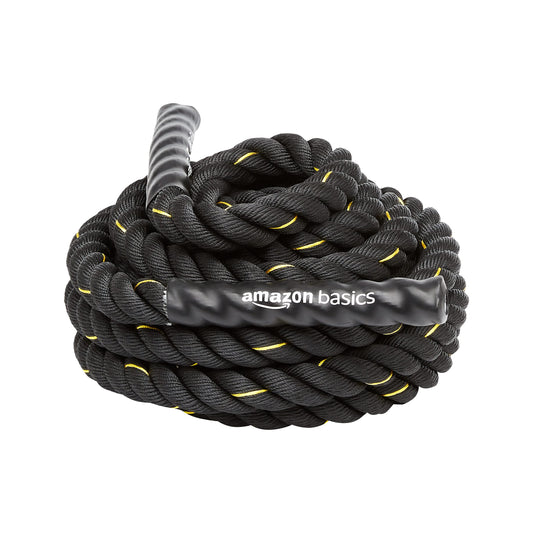 Amazon Basics Battle Rope for Home Gym Workout, Exercise Training Equipment, CrossFit, Strength