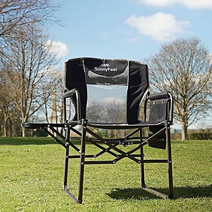 SUNNYFEEL Oversized Camping Directors Chair, Portable Folding Lawn Chairs for Adults Heavy Duty