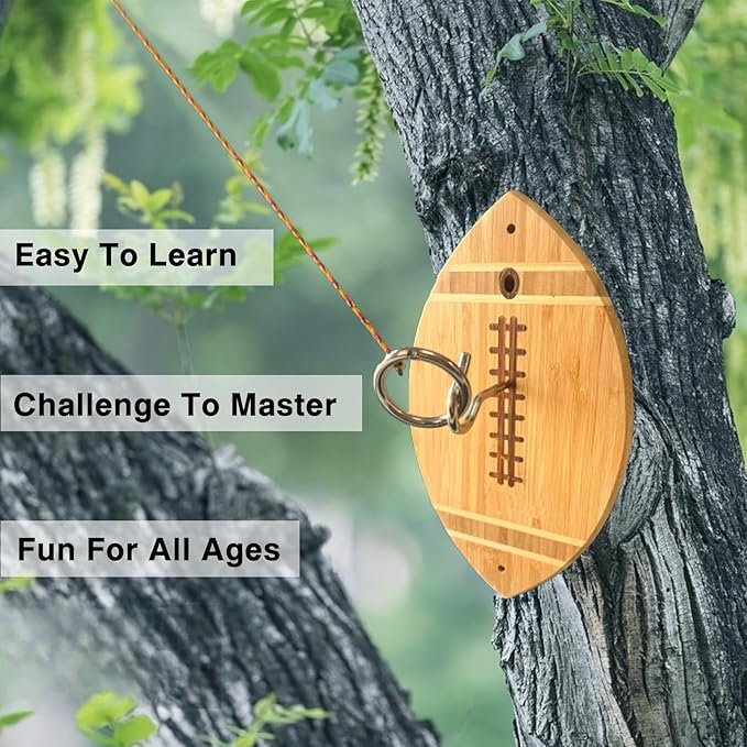 Ring Toss Game, Hook and Ring Toss Game with String and Hooks for Outdoor/Indoor Use, Man Cave