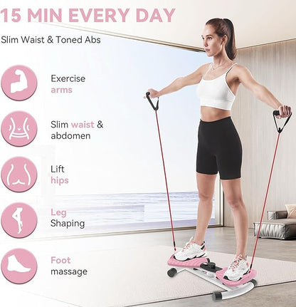 renZEC Waist Twister Machine, Adjustable Exercise Twist Board for Women Men, Noiseless Ab Twister