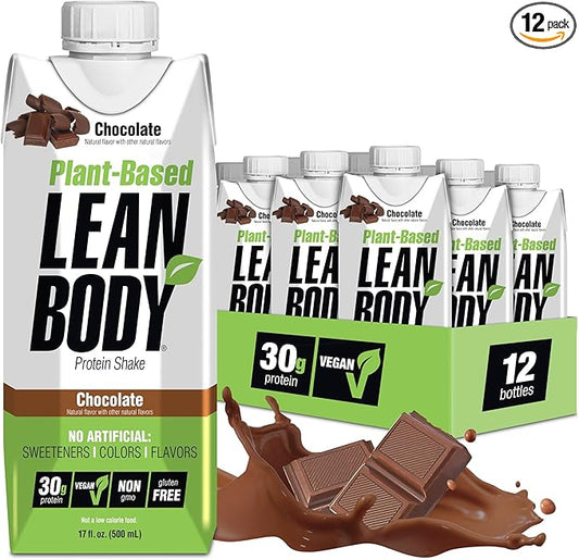 Lean Body Ready-to-Drink, Plant-Based Vegan Chocolate Protein Shake, 30g Protein, No Artificial