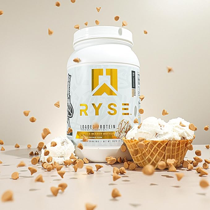 RYSE Loaded Protein Powder - Vanilla Peanut Butter - 25g Whey Protein Isolate & Concentrate with