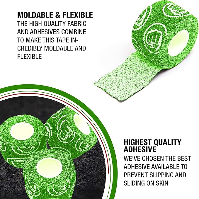 WOD Nation Flexible Hook-Grip Athletic Tape – Easy-Tear, Sweat-Proof Thumb & Finger Strips for