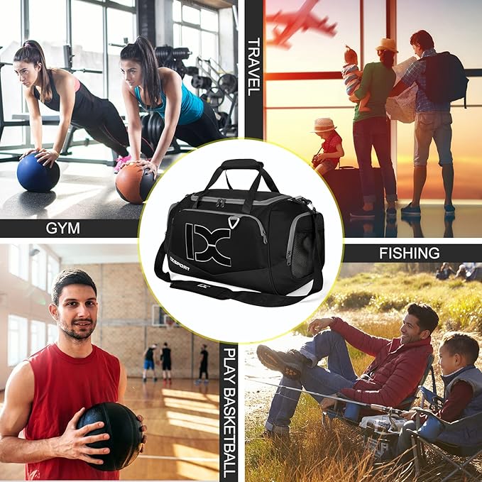 Sports Gym Bag，INOXTO Travel Duffel Bag with Dry Wet Pocket And Shoe CompartmentFor Women and