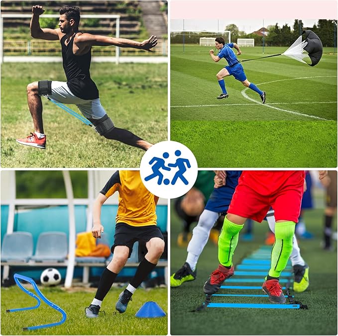 Agility Training Equipment, Football Training Equipment Includes 20FT Agility Ladder,4 Adjustable