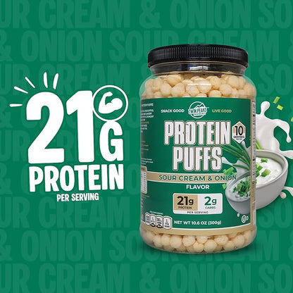 Twin Peaks Protein Puffs - (Sour Cream & Onion), Keto Friendly, Low Carb Snack (300g, 21g Protein
