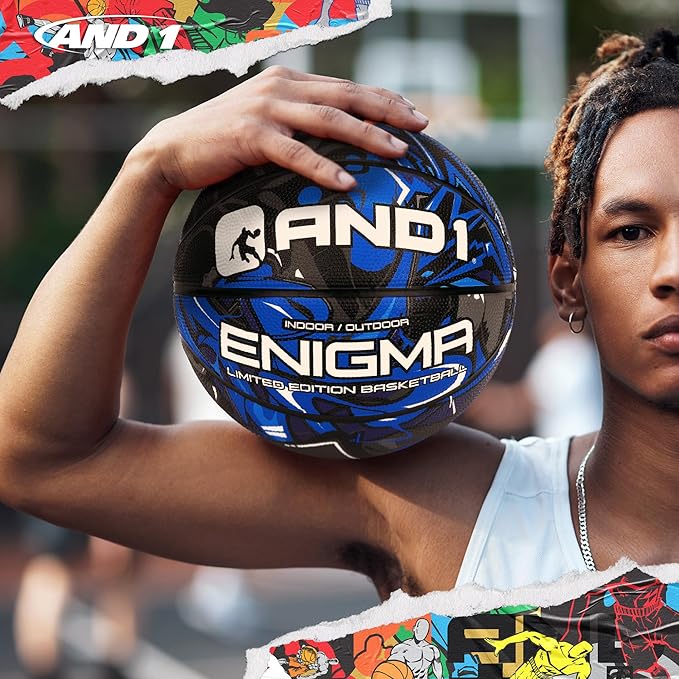 AND1 Enigma Basketball - Streetball for Indoor and Outdoor Use, Deep Channel Construction and