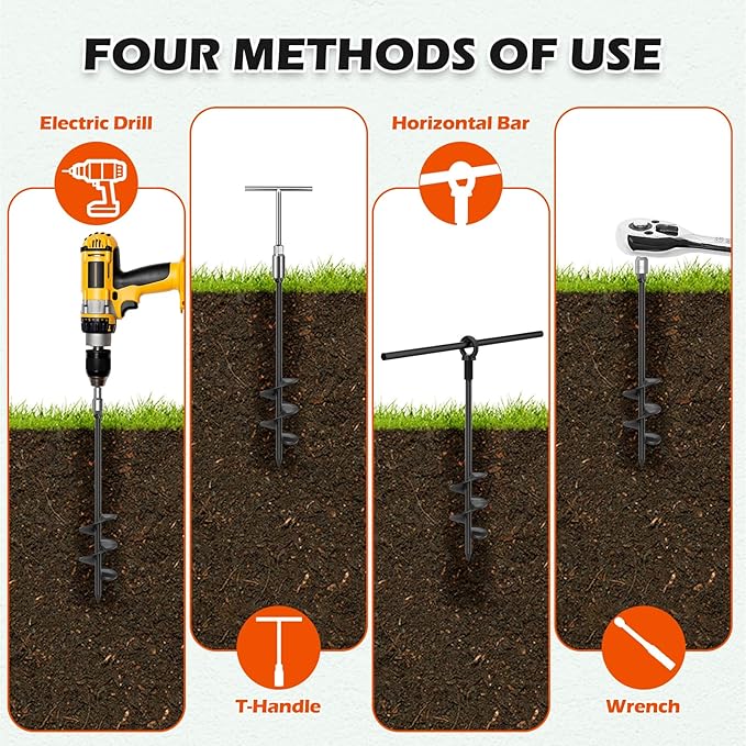 4 Pcs 18" Fully Welded Ground Anchors Shed Anchors Kit with 1/8" Galvanized Cable & Turnbuckles &