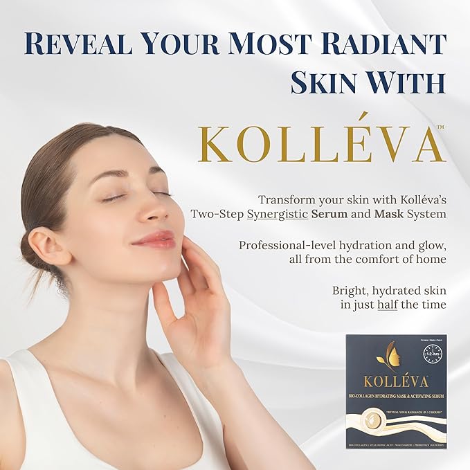 Kolléva Collagen Hydrogel Masks ?“Instant 2-Hour Glow | 4 Clinical Level Masks | U.S. Skincare