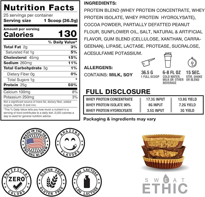 Whey'd Protein Powder, 25G Whey Protein Blend with Concentrate, Isolate & Hydrolysate, Low Lactose