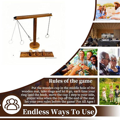 Ring Toss Games for Adults, Yard Games, Patio Decor, Outdoor Indoor Games, Wooden Hook and Ring