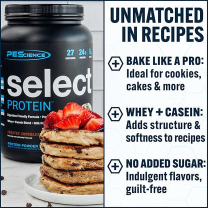 PEScience Select Protein Powder, Whey and Casein Blend, Clean Protein Powder for Women and Men, Low