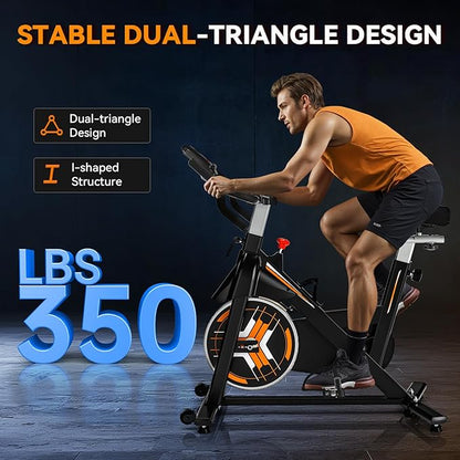 Exercise Bike, Wenoker Stationary Bike for Home, App Supported Indoor Bike with Silent Belt Drive