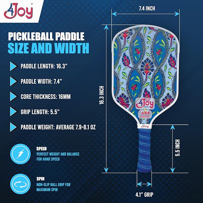 4Joy Pickleball Paddle Premio Series - Thermoformed Premium T700 Carbon Fiber Pickleball Paddless