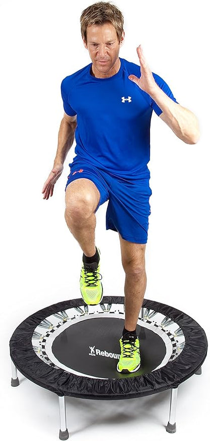Maximus Pro Home Gym Rebounder Mini Trampoline 40'' + Handle Bar | Includes Workouts Online + DVD's