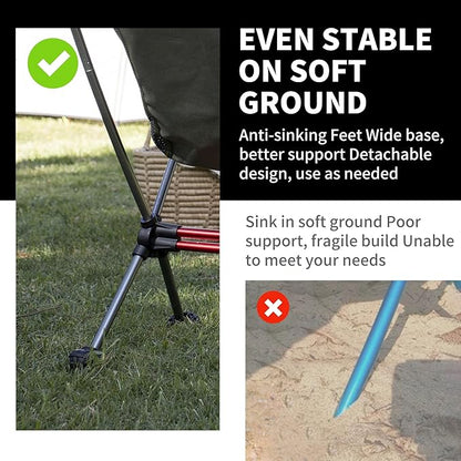 Naturehike YL08 Ultralight Camping Chair, 2.38 LBS Portable Backpacking Chair with Anti-Sinking