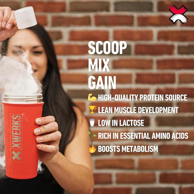 Xwerks Grow 100% New Zealand Grass Fed Whey Protein, 25g Pure Isolate Protein Powder Per Serving