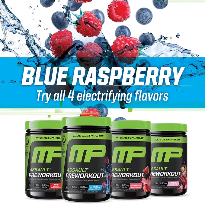 Muscle Pharm Assault Energy & Strength Pre Workout Powder for Men & Women with Beta Alanine