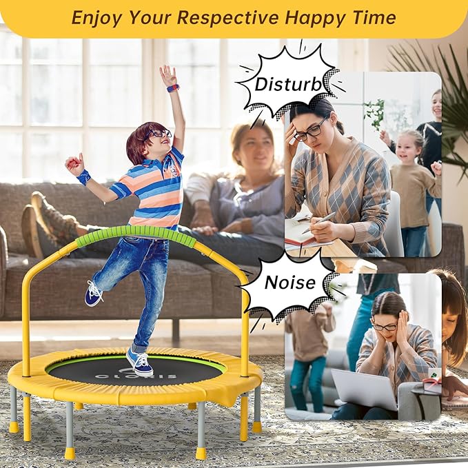 CLORIS 38in/48in Folding Trampoline - Max Load 220lbs / 450lbs Trampoline Rebounder Trampoline for