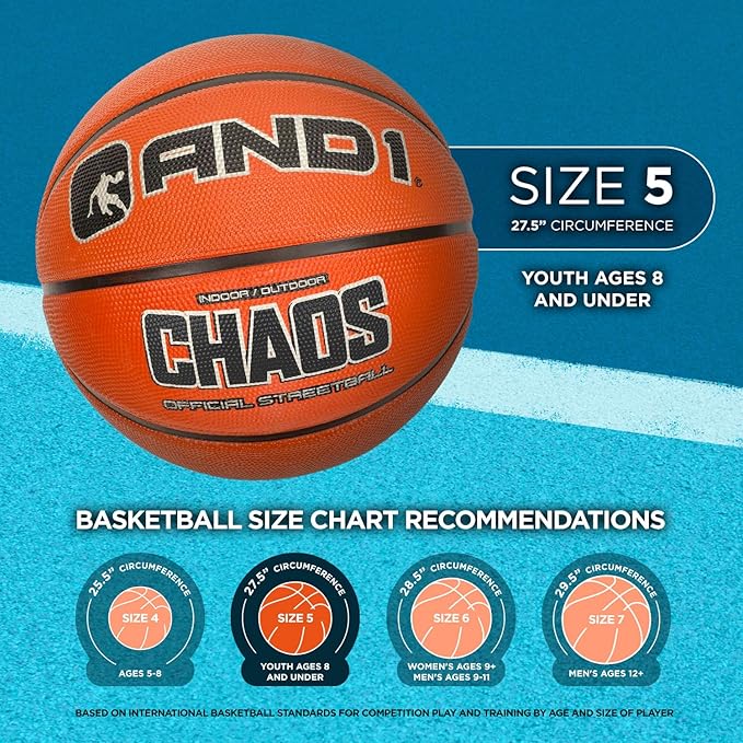 AND1 Enigma Basketball - Streetball for Indoor and Outdoor Use, Deep Channel Construction and