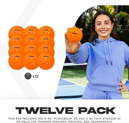 Franklin Sports X-40 Outdoor Pickleballs - Official Ball of USA Pickleball, APP Tour + US Open
