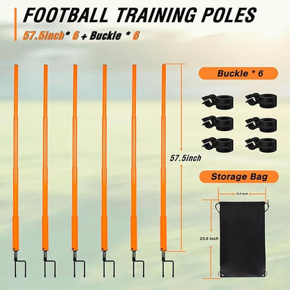 Hikeen Telescopic Length Soccer Poles Fixed & Collapsible Options Agility Training Hurdles and